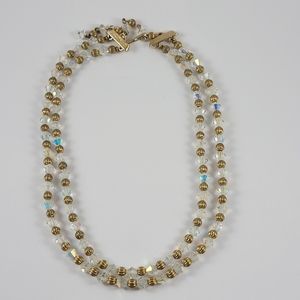 Lisner Vintage Aurora Borealis Two-Strand Necklace
